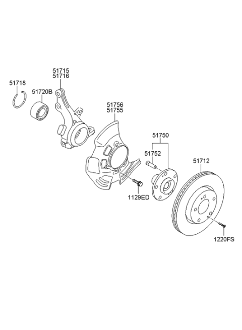 2016 Hyundai Genesis Cover-Front Brake Disc Dust LH Diagram for 517552T800