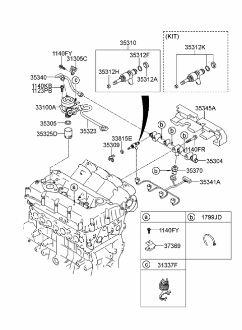 2022 Hyundai Santa Fe Hybrid Bracket-Connector Diagram for 353142G700