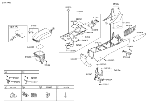 2023 Hyundai Nexo Boot Assembly-Shift Lever Diagram for 846403Q000