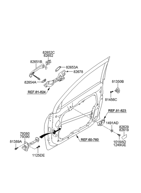 2021 Hyundai Nexo  Cap-Front Door Inside, RH Diagram for 826293S0004X