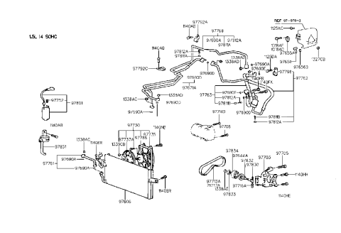1999 Hyundai Accent  Ribbed V-Belt Diagram for 2521223000