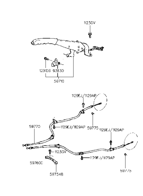 1999 Hyundai Accent  Switch Assembly-Park Brake Diagram for 9383022000