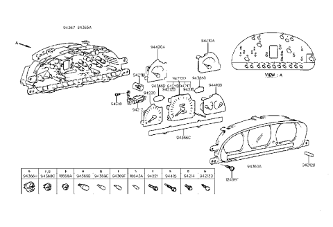 1999 Hyundai Accent  Cap Diagram for 9436922000