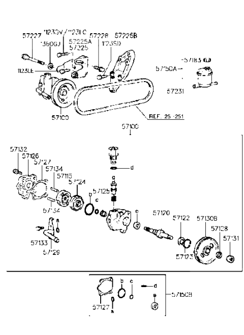 1999 Hyundai Accent  Pump Assembly-Power Steering Oil Diagram for 5711022000