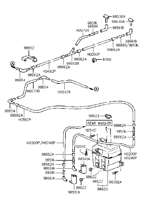 1999 Hyundai Accent Bolt Diagram for 8669137000