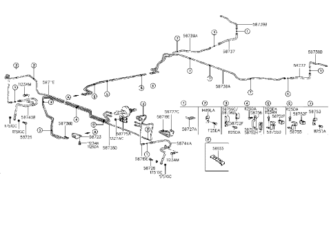 1999 Hyundai Accent  Connector Assembly-Brake Fuel Line Diagram for 5872322300