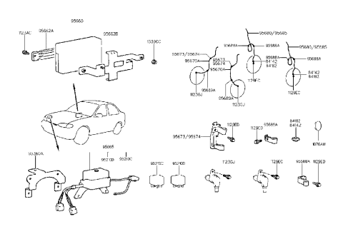 2022 Hyundai Ioniq Abs Control Module Diagram for 9566122000