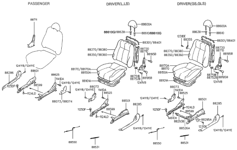 1999 Hyundai Accent  Cover-Shield Front Seat, RH Diagram for 8828622000