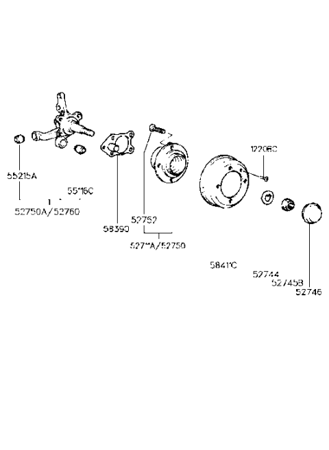 1999 Hyundai Accent Bolt-Hub Diagram for 5271229400