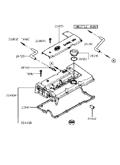 1999 Hyundai Accent  Clip-Hose Diagram for 1472018001