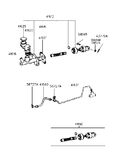 1999 Hyundai Accent  Reservoir Assembly-Clutch Master C Diagram for 4162022060