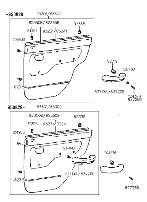 2022 Hyundai Accent Panel Complete-Rear Door Trim, LH Diagram for 8330122010FK