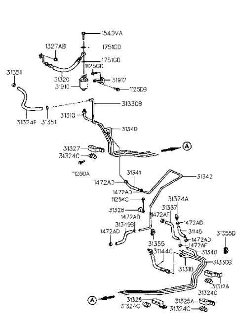 2023 Hyundai Palisade  Holder-Fuel Tube Diagram for 3135528401