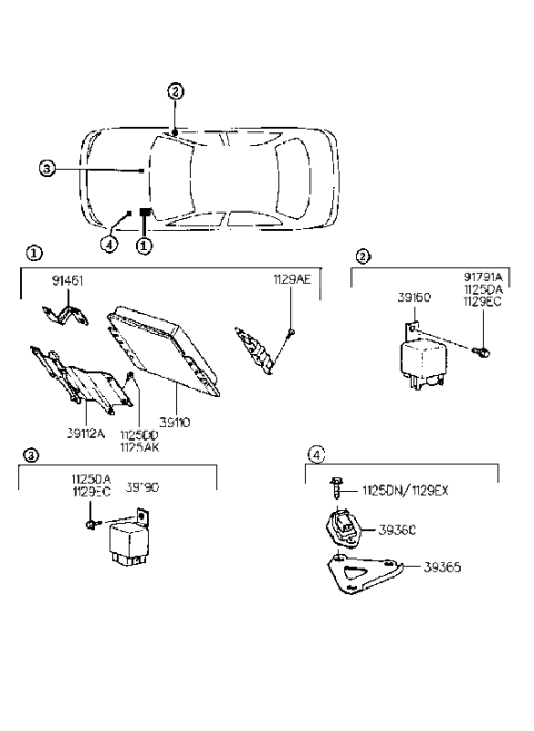 2023 Hyundai Kona  Engine Control Module Unit Diagram for 3911026231