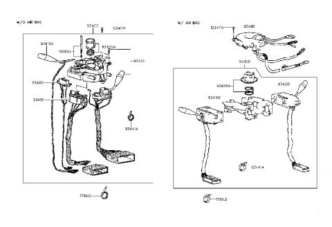 2022 Hyundai Accent Switch Assembly-Lighting & Turn Signal Diagram for 9343322000