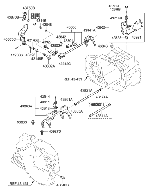 2021 Hyundai Genesis G90  Arm-Shift Diagram for 4380239030