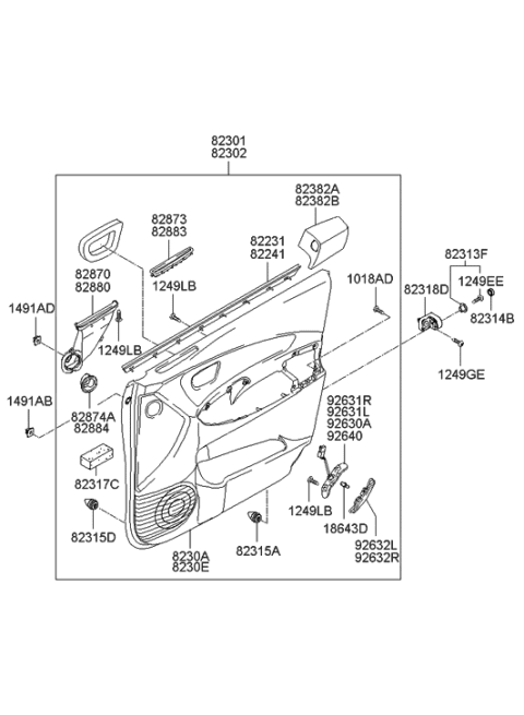 2021 Hyundai Kona Cover Assembly-Front Door ARMREST, LH Diagram for 823502E000CH