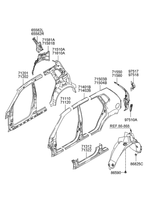 2021 Hyundai Kona Grille Assembly-Air Extractor, LH Diagram for 9751017000