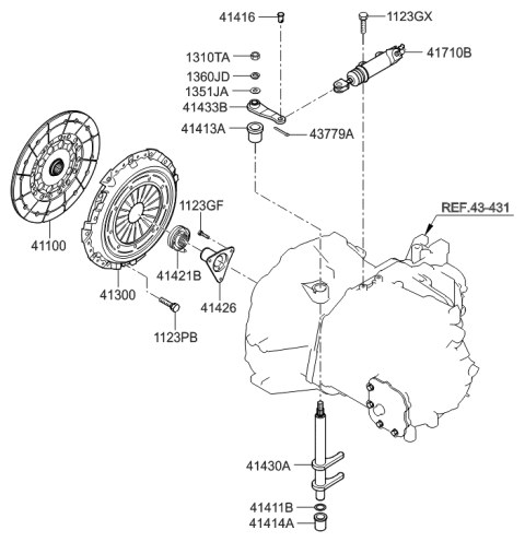 2021 Hyundai Genesis G90  Disc Assembly-Clutch Diagram for 4110039266