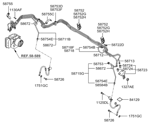 2021 Hyundai Genesis G70  Clip Diagram for 587552E550