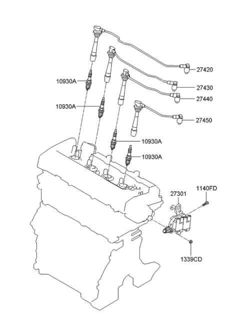 2021 Hyundai Genesis G80 Support-High Tension Cable Diagram for 2748237150