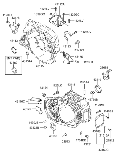 2021 Hyundai Genesis G80  Bracket-Roll Support, Front Diagram for 4317539551