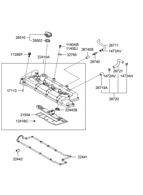 2021 Hyundai Genesis G90  Hose Assembly-PCV Diagram for 2672023650