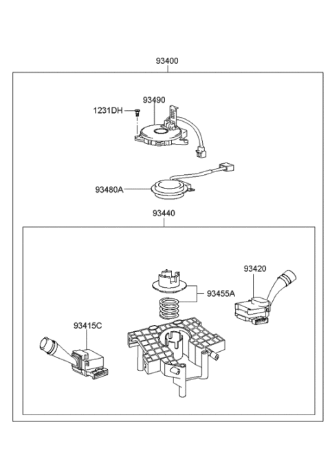 2021 Hyundai Genesis G80 Body Assembly-Multifunction Switch Diagram for 934502E305