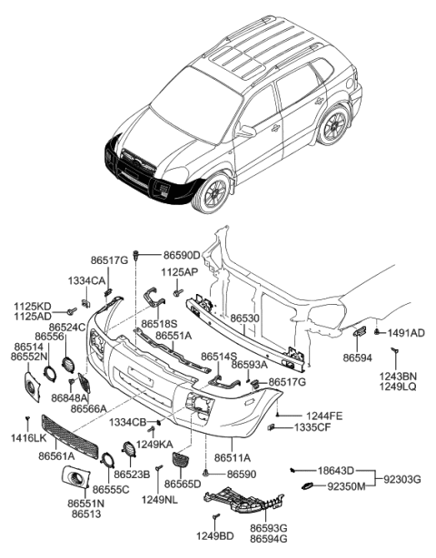 2021 Hyundai Genesis G80  Screw-Tapping Diagram for 1249303123