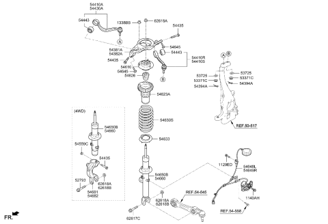 2023 Hyundai Genesis GV60  Rear Arm Assembly-Front Upper, LH Diagram for 54405D2000