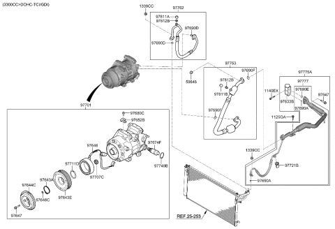 2015 Hyundai Sonata Hybrid  Compressor Assembly Diagram for 97701J6000