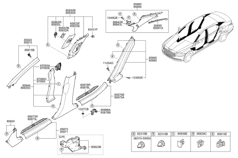 2016 Hyundai Sonata Hybrid  Duct Assembly-Pillar, LH Diagram for 97060D2000