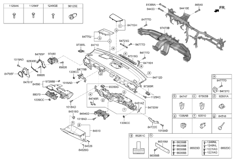 2023 Hyundai Genesis GV60  Cover Assembly-Crash Pad Side RH Diagram for 84786D2500NNB