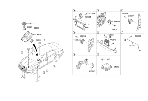 2015 Hyundai Sonata Hybrid  Unit-Front View Camera Diagram for 99211D2000