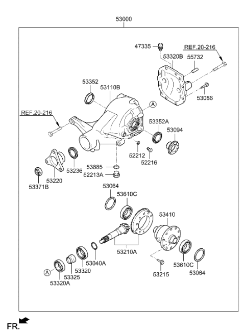 2015 Hyundai Sonata Hybrid  Case Assembly-Differential Diagram for 530204J031