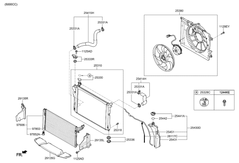 2015 Hyundai Sonata Hybrid  Condenser Assembly-Cooler Diagram for 97606J6010