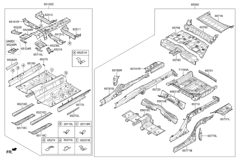 2023 Hyundai Genesis GV60  Member Assembly-Rear Floor Front Cross Complete Diagram for 65611D2000