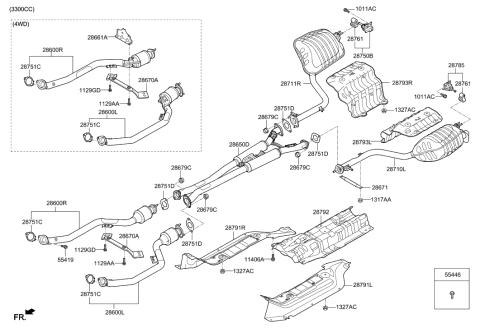 2015 Hyundai Sonata Hybrid Bracket-Muffler Support Diagram for 28670D2105