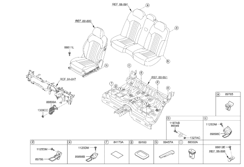 2016 Hyundai Sonata Hybrid  ECU-Pre Seatbelt Diagram for 88899D2000