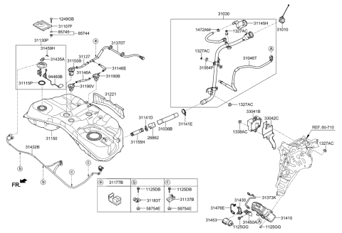 2023 Hyundai Genesis GV60  Air Filter Diagram for 31453J5000