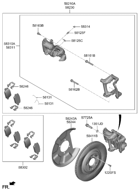 2023 Hyundai Genesis GV60  Brake Assembly-RR Wheel, LH Diagram for 58210D2710