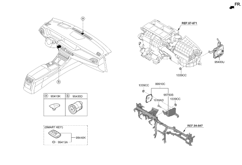 2015 Hyundai Sonata Hybrid  Secruity Indicator Assembly Diagram for 95410D2000NNB