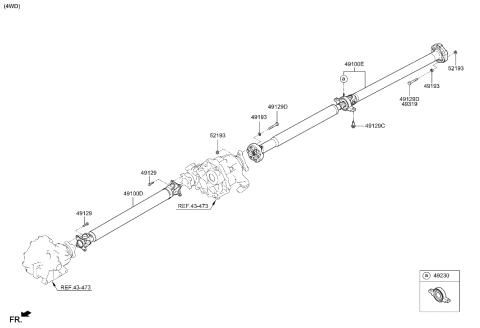 2015 Hyundai Sonata Hybrid  Shaft Assembly-PROPELLER Diagram for 49100D2100