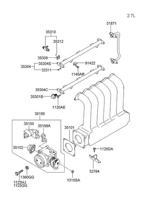 2019 Hyundai Santa Fe  Bracket Diagram for 914902D040