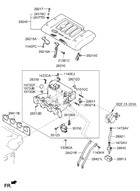 2018 Hyundai Santa Fe Actuator Assembly-Idle Speed Diagram for 3515022600