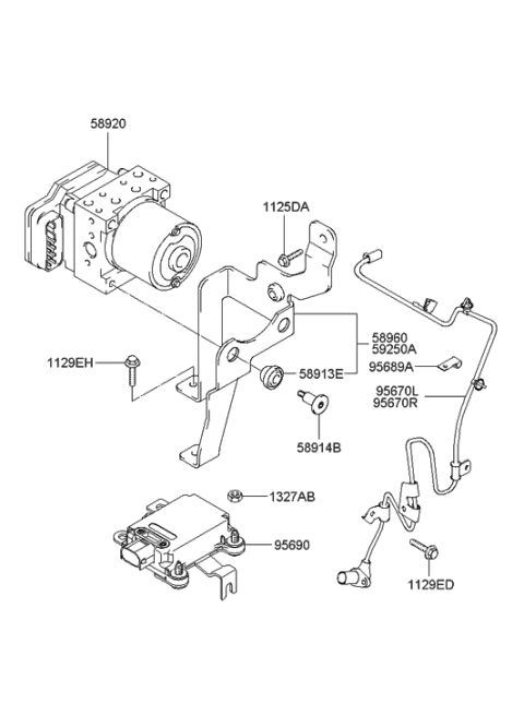 2019 Hyundai Santa Fe  Bracket Assembly Diagram for 589602C760