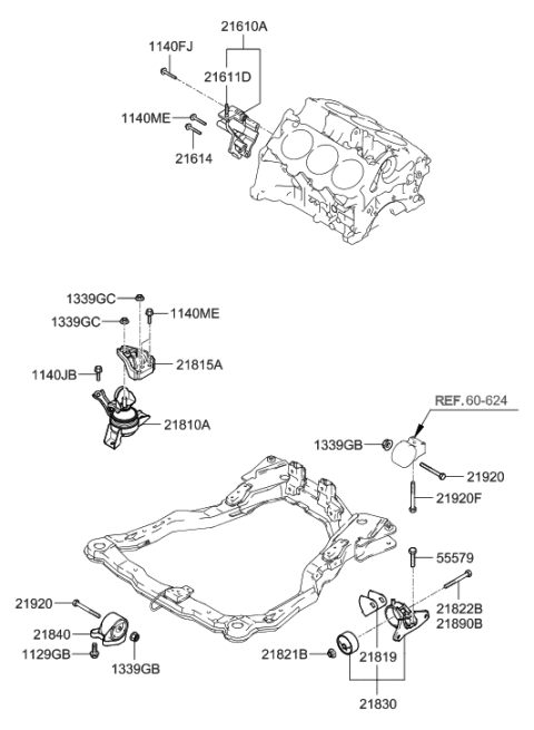 2016 Hyundai Santa Fe  Bolt Diagram for 218902E000