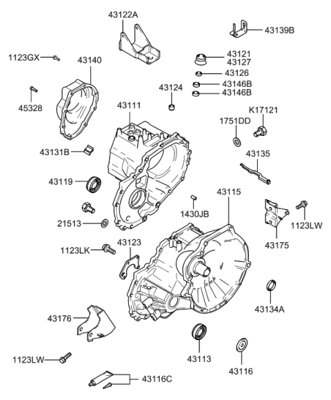 2016 Hyundai Santa Fe Bracket-Roll Support, Front Diagram for 4317539450