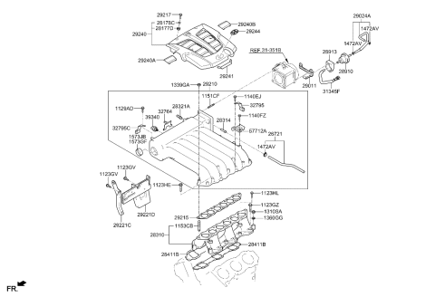 2016 Hyundai Santa Fe  Hose-Vapor Diagram for 2902437305