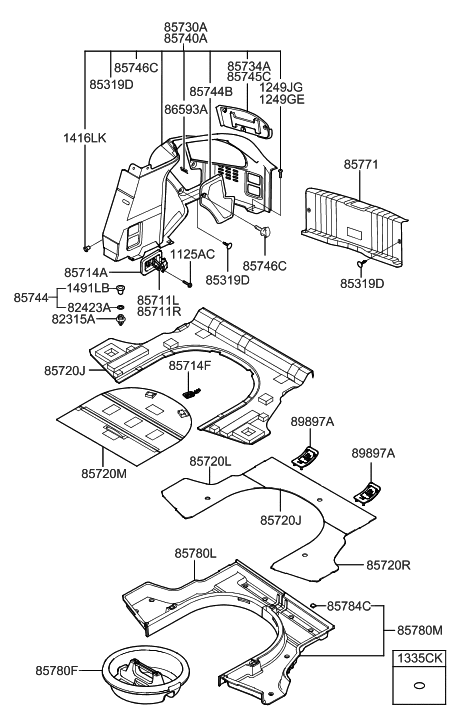 2019 Hyundai Santa Fe Plug-Trim Mounting Diagram for 8574629000X6